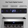 Smad Wine Fridge Freestanding, 28 Bottle Compressor Wine Cooler Refrigerator for Home with Digital Thermostat and Glass Door, Stainless Steel view 2