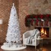 7.5' Pencil White Winston Pine Artificial Christmas Tree - Unlit view 3