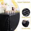 B-COOL Black Sequin Tablecloth Halloween Shimmer Tablecloth 50x80-inch Rectangular Table Overlays for Wedding Birthday Party Prom Table Decorations view 3
