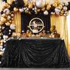 B-COOL Black Sequin Tablecloth Halloween Shimmer Tablecloth 50x80-inch Rectangular Table Overlays for Wedding Birthday Party Prom Table Decorations view 4