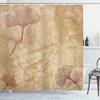 Ambesonne Beige Shower Curtain, Small Large Ginkgo Leaves Pattern Dramatic Dated Fossil Maidenhair Tree Nature Art, Cloth Fabric Bathroom Decor Set with Hooks, 69" W x 84" L, Beige Brown view 1