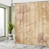 Ambesonne Beige Shower Curtain, Small Large Ginkgo Leaves Pattern Dramatic Dated Fossil Maidenhair Tree Nature Art, Cloth Fabric Bathroom Decor Set with Hooks, 69" W x 84" L, Beige Brown view 4