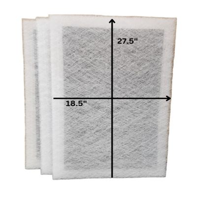 Dynamic Air Cleaner Replacement Compatible Filter 20x30 (3 Pack) White Made in USA - Actual filter size is 18.5x27.5