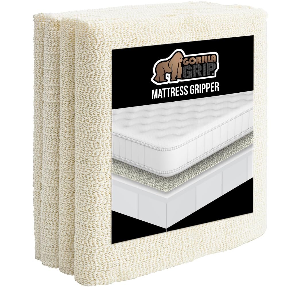 GORILLA GRIP Non Slip Mattress Gripper, Prevents Mattresses from Sliding and Holds Bed in Place, Pad Grips Beds, Sofa, Couch, Chair Cushions and Helps Keep Topper from Slipping, Easy Trim Pads Twin XL