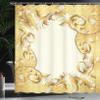 Ambesonne Pearls Shower Curtain, Illustration of a Frame Ornaments and Stones Baroque Style Floral Patterns, Cloth Fabric Bathroom Decor Set with Hooks, 69" W x 70" L, Cream Yellow view 3