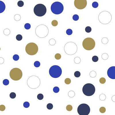 DecalVenue.com Blue/Navy Blue/White/Metallic Gold Vinyl Wall Stickers - 2 & 4 inch Circles (60 Decals)
