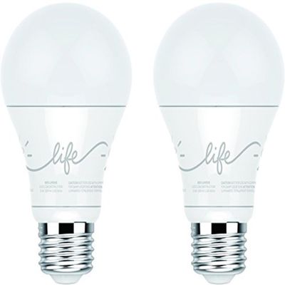 C by GE A19 C-Life Smart LED Light Bulb by GE Lighting, 2-Pack, Works with Alexa