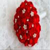 Ivory, Blue, Coral, T BlueRed Rose Flower Bridal Brooch Bouquet Wedding Bride 's Jewelry Crystal Pearl Rhinestone Cloth Fabric Bouquets (red) view 2