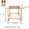 Cedar Elements Aromatic Red Cedar Rolling Pant Trolley/Trouser Rack with 16 Aromatic Cedar Hanging Rods and Four Rolling Wheels 17.5 x 29 x 27 view 2