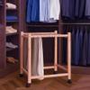 Cedar Elements Aromatic Red Cedar Rolling Pant Trolley/Trouser Rack with 16 Aromatic Cedar Hanging Rods and Four Rolling Wheels 17.5 x 29 x 27 view 3