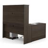 Bestar Embassy 66W L-Shaped Desk with Two Pedestals and Hutch in Dark Chocolate view 3