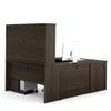 Bestar Embassy 66W U-Shaped Executive Desk with Pedestal and Hutch in Dark Chocolate view 4