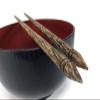 Chopsticks Palm Wood Unique Wood Gain Handmade Noodles Rice Kitchen Food Chopstick Engraved Round Shape view 2