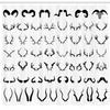 Ambesonne Antlers Shower Curtain, Horns of Antelope Buffalo Cattle Moose Sheep Silhouettes Symbolist Art Design, Cloth Fabric Bathroom Decor Set with Hooks, 69" W x 84" L, White Charcoal view 2