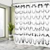 Ambesonne Antlers Shower Curtain, Horns of Antelope Buffalo Cattle Moose Sheep Silhouettes Symbolist Art Design, Cloth Fabric Bathroom Decor Set with Hooks, 69" W x 84" L, White Charcoal view 4