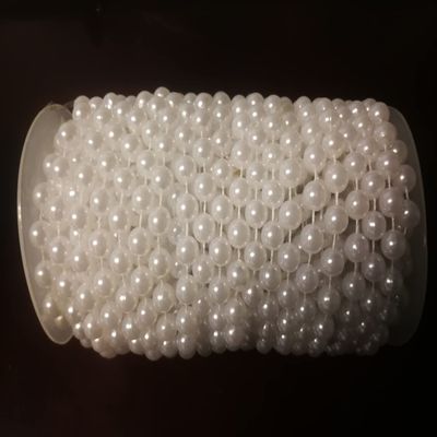 Acrylic Crystal Pearls Beads String Rope Rolls Iridescent Decorative Trimming (720032WH)
