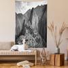 Ambesonne Black and White Tapestry, Aerial View of Peru Village Architectural Landmark Buildings Day Time, Wall Hanging for Bedroom Living Room Dorm Decor, 40" X 60", White Black view 2