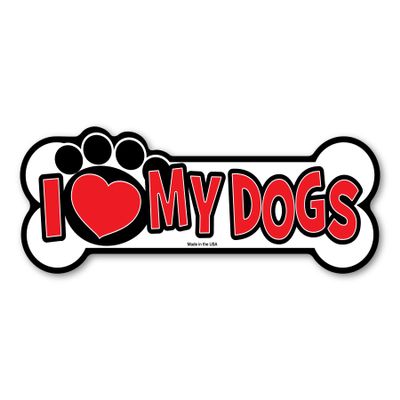Magnet America I Love My Dogs Magnet is 2.41" x 5.9" Made for Vehicles and Refrigerators