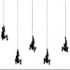 Climbing Man Wall Art for Home Decor with 30 Leather Rope | Polyresin Statues and Sculptures with Hanging Hardware Included for Modern Wall Decor and Motivational Art, Black, Set of 5 view 1