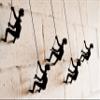 Climbing Man Wall Art for Home Decor with 30 Leather Rope | Polyresin Statues and Sculptures with Hanging Hardware Included for Modern Wall Decor and Motivational Art, Black, Set of 5 view 2