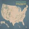 US National Forests & Grasslands Map 18x24 Poster (Tan & Slate Blue) view 1