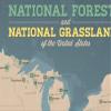US National Forests & Grasslands Map 18x24 Poster (Tan & Slate Blue) view 3