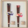 Hezaemon X-209 Wakasa-Painted Chopsticks, Tenshaved Cherry Blossom Couple Chopsticks, 9.3 inches (23.5 cm), 8.5 inches (21.5 cm), With Chopsticks Rest view 1