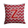 Caroline's Treasures CJ1049-ZPW1414 Letter Z Chevron Maroon and White Fabric Decorative Pillow Machine Washable, Indoor Outdoor Decorative Pillow for Couch, Bed or Patio, 14Hx14W view 1
