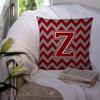 Caroline's Treasures CJ1049-ZPW1414 Letter Z Chevron Maroon and White Fabric Decorative Pillow Machine Washable, Indoor Outdoor Decorative Pillow for Couch, Bed or Patio, 14Hx14W view 3