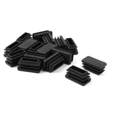 uxcell Plastic Desk Chair Feet Rectangle Tube Inserts End Blanking Caps 16pcs Black