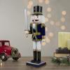 Northlight 14" Blue and White Christmas Nutcracker Soldier with Sword Tabletop Decor view 2