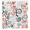 Ambesonne Grunge Shower Curtain, Swirls Pattern with Grunge Effect Baroque Geometric Ornament Funky Design Art, Cloth Fabric Bathroom Decor Set with Hooks, 69" W x 75" L, White Orange view 2