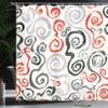 Ambesonne Grunge Shower Curtain, Swirls Pattern with Grunge Effect Baroque Geometric Ornament Funky Design Art, Cloth Fabric Bathroom Decor Set with Hooks, 69" W x 75" L, White Orange view 3