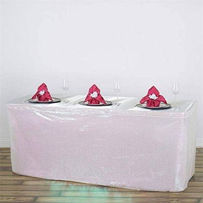 21 feet x 29-Inch White Sequin Banquet Table Skirt Linens Wedding Party Events Decorations Kitchen Dining Catering
