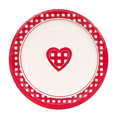 Checkered Heart Valentine's Day Dessert Plates, 10ct