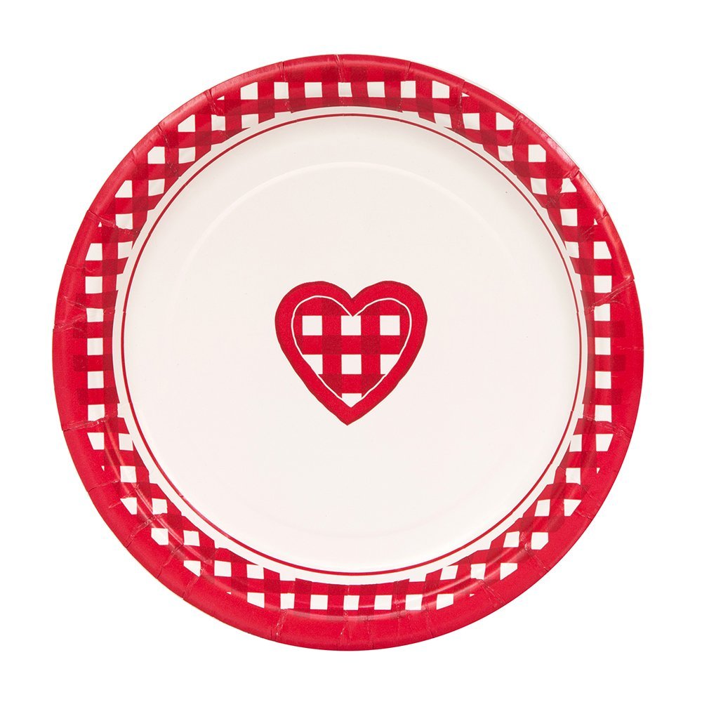 Checkered Heart Valentine's Day Dessert Plates, 10ct