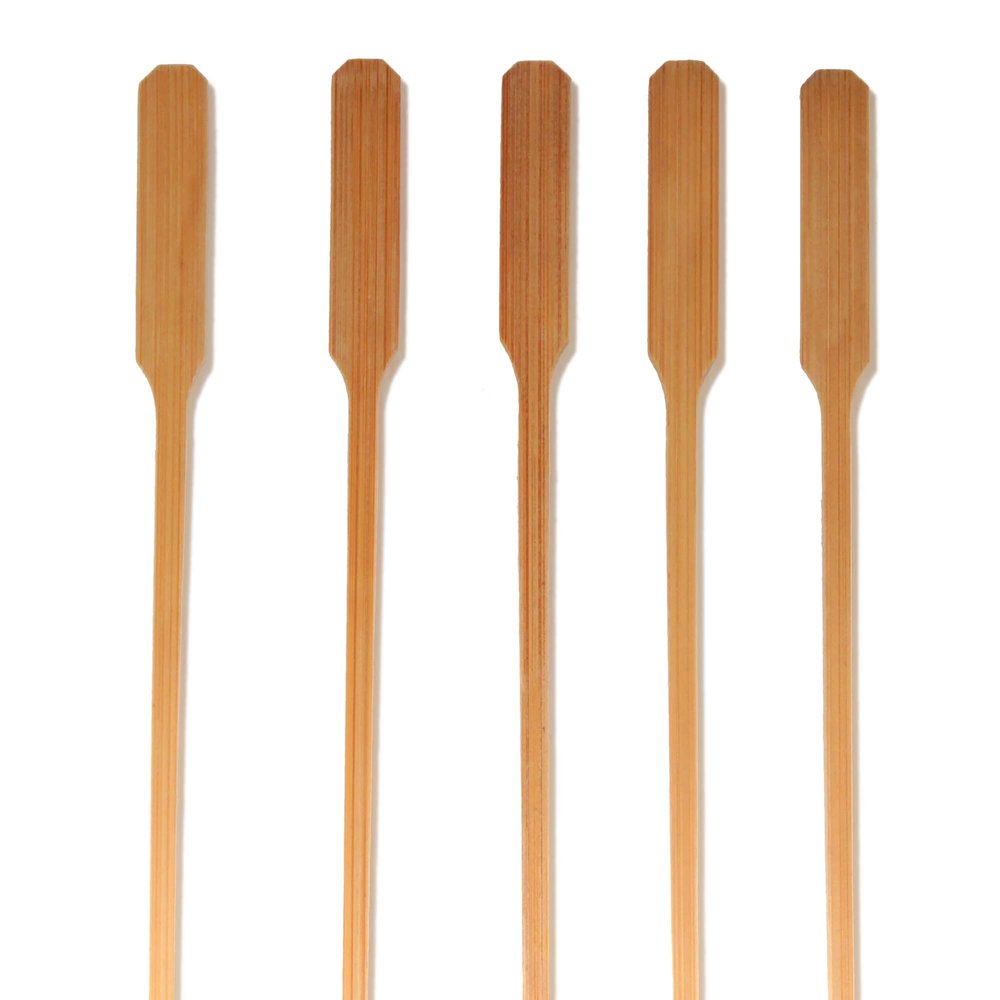 BambooMN 9.8" Premium Bamboo Arrow Shrimp Meat Fruit Kebab Skewer - Carbonized Brown - 300 Pieces