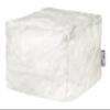 Gouchee Home, White Loft Zobel Collection Contemporary Faux Fur Fabric Upholstered Square Pouf/Ottoman view 1