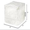 Gouchee Home, White Loft Zobel Collection Contemporary Faux Fur Fabric Upholstered Square Pouf/Ottoman view 3