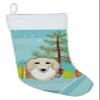 Caroline's Treasures BB1584CS Christmas Tree and Longhair Creme Dachshund Christmas Stocking Fireplace Hanging Stockings Christmas Season Party Decor Family Holiday Decorations view 1