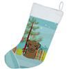 Caroline's Treasures BB1606CS Christmas Tree and Chocolate Labrador Christmas Stocking Fireplace Hanging Stockings Christmas Season Party Decor Family Holiday Decorations view 2