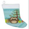 Caroline's Treasures BB1621CS Christmas Tree and Chocolate Brown Shih Tzu Christmas Stocking Fireplace Hanging Stockings Christmas Season Party Decor Family Holiday Decorations view 1