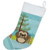 Caroline's Treasures BB1621CS Christmas Tree and Chocolate Brown Shih Tzu Christmas Stocking Fireplace Hanging Stockings Christmas Season Party Decor Family Holiday Decorations view 2