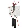 MusicBoxAttic Modern VDS Certified 8 Day Black Stag Head in White with Red Accents Romba Art Cuckoo Clock by Rombach and Haas Sale Price - Code romba20 view 1