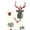 MusicBoxAttic Modern VDS Certified 8 Day Black Stag Head in White with Red Accents Romba Art Cuckoo Clock by Rombach and Haas Sale Price - Code romba20 view 2