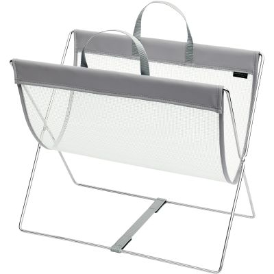 Saki R-358 Luggage Bag, Self Wagon, Mesh x Leather, PVC, Gray