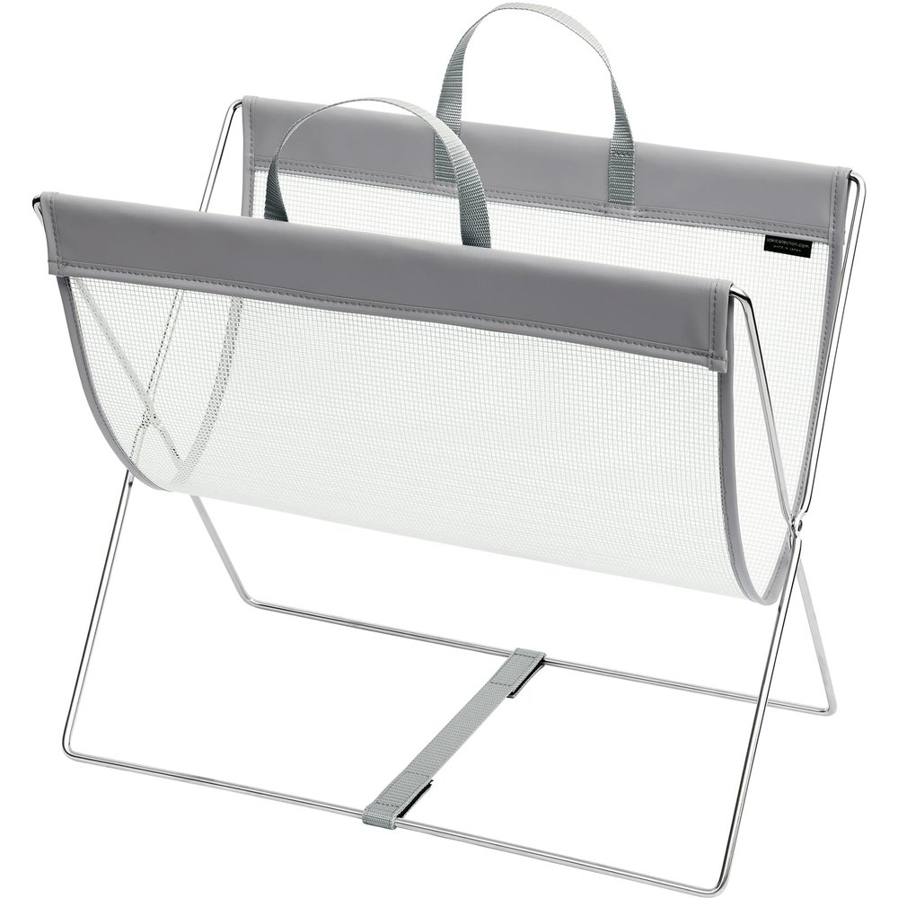 Saki R-358 Luggage Bag, Self Wagon, Mesh x Leather, PVC, Gray