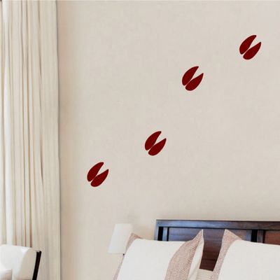 Deer Tracks Wall Decals Stickers, Red, 36"