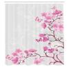 Ambesonne Japanese Shower Curtain, Pink Blossoms Butterflies Inspiration Growth Flourish Nature Theme Japanese Cherry Tree, Cloth Fabric Bathroom Decor Set with Hooks, 69" W x 70" L, Pink view 2