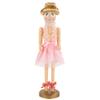 15.5" Decorative Wooden Christmas Nutcracker Blonde Ballerina in Pink Tutu view 1